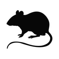  Mouse silhouette vector illustration, small rodent