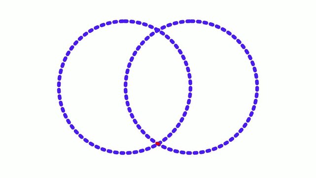 Vesica piscis geometric shape diagram circle animation intersection mathematics geometry illustration graphic design