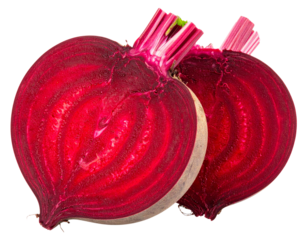  Sliced Beetroot Showing Bright Red Interior, Isolated White Background PNG