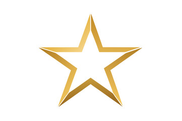 Obraz premium Bright golden 3D Christmas star isolated on a white background, a shiny holiday decoration and symbol