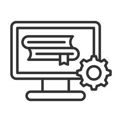Management Icon Outline Style. Vector Illustration Design