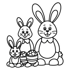 Adorable Easter Bunny Family Portrait Parent and Baby Bunnies