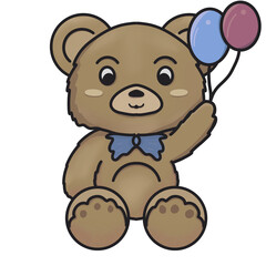 Obraz premium Cute Cartoon Bear Character Vector Illustration