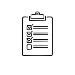 Checklist with Checkmarks and Lines Icon on Clipboard for Tasks and Reminders
