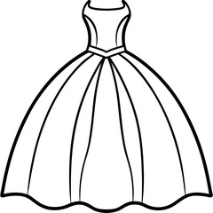 Ballgown a simple line art vector