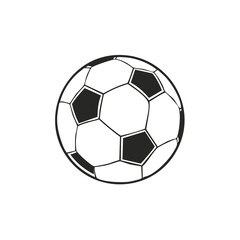 Fototapeta premium Black and White Soccer Ball Illustration Hexagon and Pentagon Shapes Vector Art