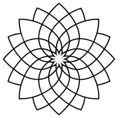 Obraz premium Abstract Circular Mandala Design with Overlapping Geometric Patterns