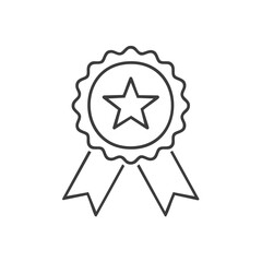 Fototapeta premium Star Badge Award Ribbon Achievement Success Icon Element Recognition Medal Symbol