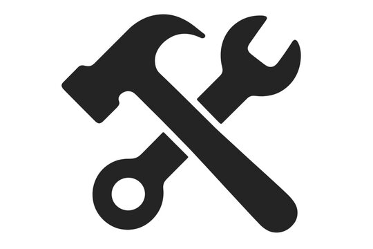 black hammer and wrench crossed clip art preview