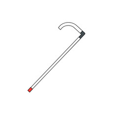 Obraz premium White cane with red tip for visually impaired individuals 
