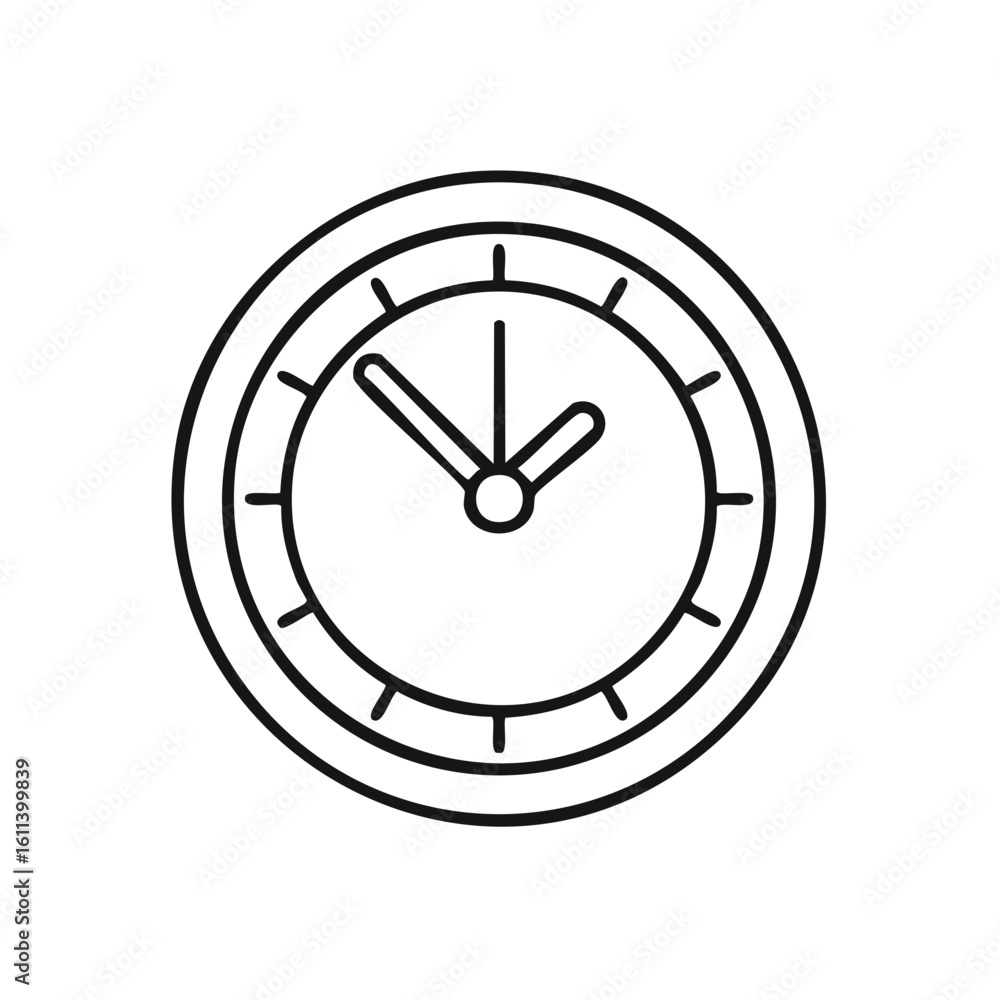 Aufkleber black outline clock icon representing time measurement planning and business scheduling concepts