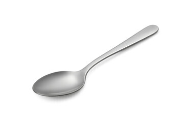 Classic silver spoon resting on a transparent background, ideal for enhancing food and dining projects with a touch of elegance