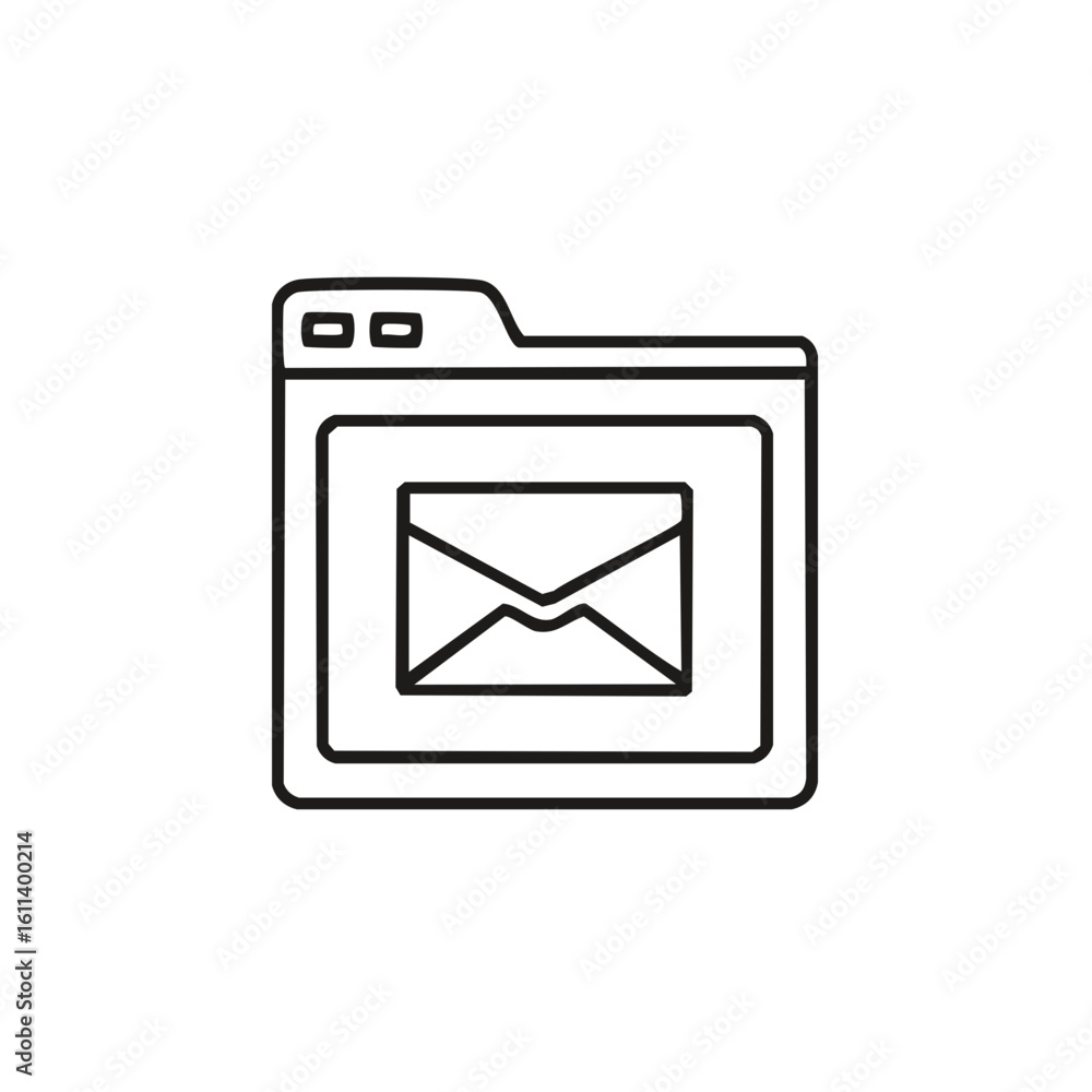 Poster email message icon displayed inside a computer browser window interface