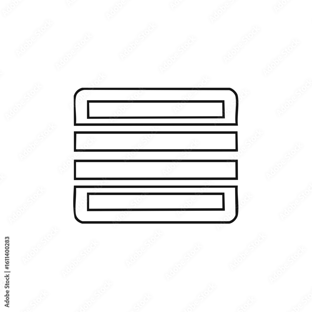 Aufkleber justify alignment and menu icon, line art symbol for web and app user interface
