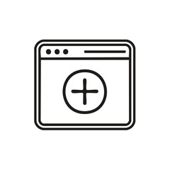 Obraz premium Add Sign Inside a Browser Window Interface, Icon Isolated on White Background