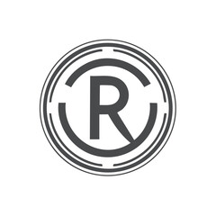 Fototapeta premium Registered Trademark Symbol Icon Isolated on White Background
