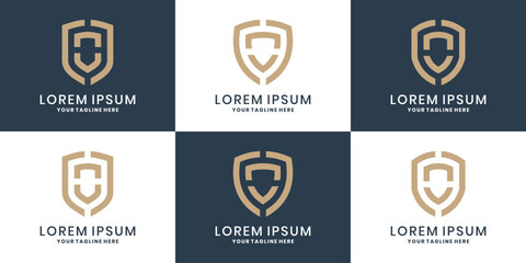 Abstract modern shield logo design