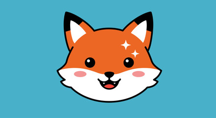 Obraz premium Cute Cartoon Fox Vector Illustration