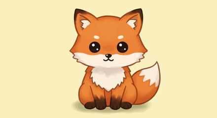 Fototapeta premium Cute Cartoon Fox Vector Illustration
