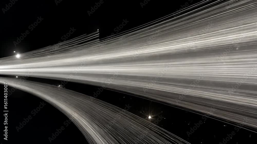 Poster dynamic abstract light trails mesmerizing energy and movement against dark background, showcasing sp