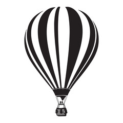 Fototapeta premium Elegant black and white hot air balloon illustration representing travel and exploration