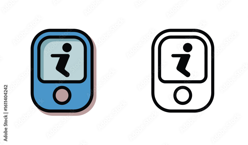 Aufkleber stylized icons displaying figures engaging in physical exercise on small devices