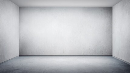 Minimalist Empty Room with Gray Concrete Walls and Floor Space