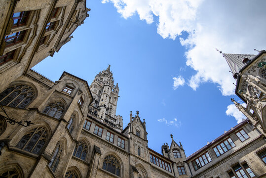 New Town Hall, Neues Rathaus, city government building on Marienplatz square in central Munich in Bavaria, Germany