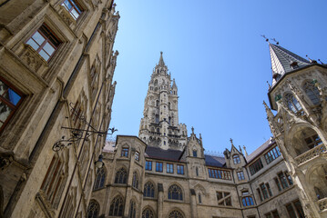 New Town Hall, Neues Rathaus, city government building on Marienplatz square in central Munich in Bavaria, Germany