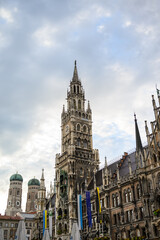 New Town Hall, Neues Rathaus, city government building on Marienplatz square in central Munich in Bavaria, Germany