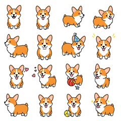 Fototapeta premium Corgi: A Celebration of Joy