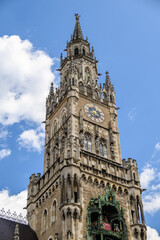 New Town Hall, Neues Rathaus, city government building on Marienplatz square in central Munich in Bavaria, Germany