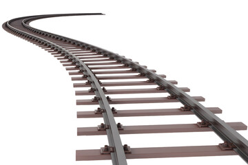 Train Track isolated on transparent white background