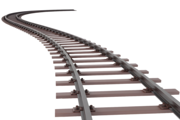 Train Track isolated on transparent white background