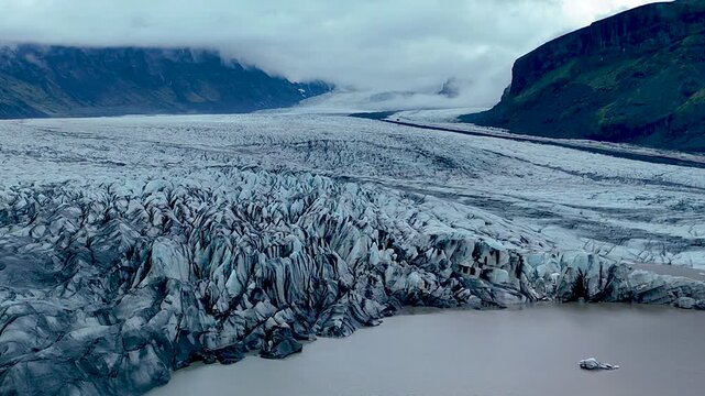 Experience the breathtaking beauty of Skaftafell Glacier in Iceland, showcasing its expansive ice formations and serene surroundings.