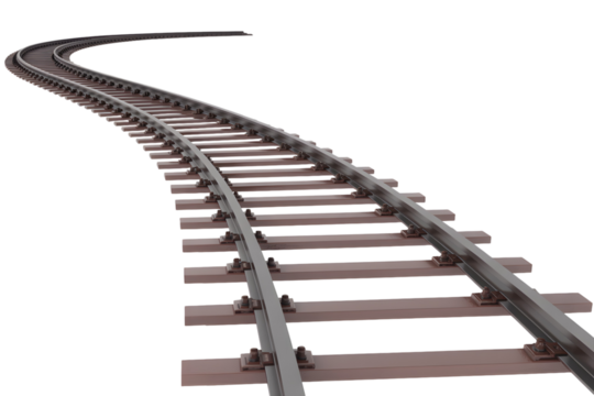 Train Track isolated on transparent white background