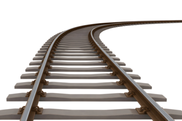 Train Track isolated on transparent white background