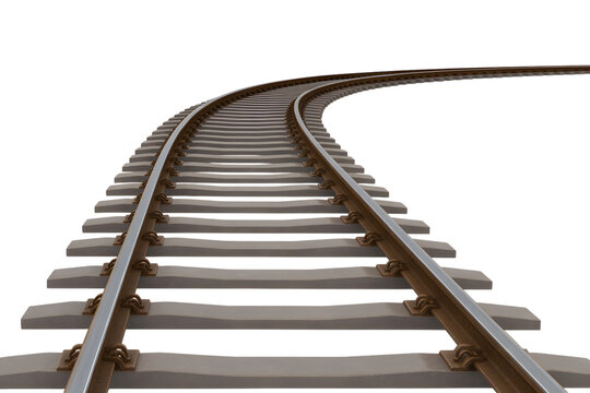 Train Track isolated on transparent white background