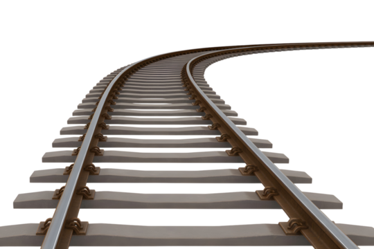 Train Track isolated on transparent white background