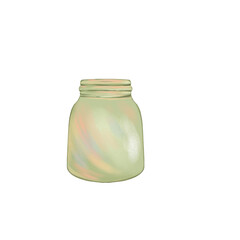 Illustration of an empty glass jar