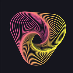 Vector absrtact geometric figure gradient lineart