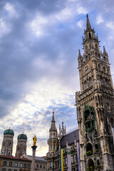 New Town Hall, Neues Rathaus, city government building on Marienplatz square in central Munich in Bavaria, Germany