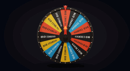 Colorful Wheel of Fortune with Dollar Amounts Offering Excitement and Opportunity