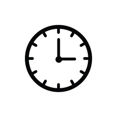 Time clock icon vector outline set illustration sign