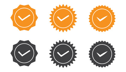 checkmark badge icon set