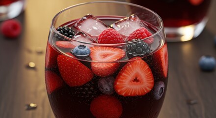 Berry sangria in a glass