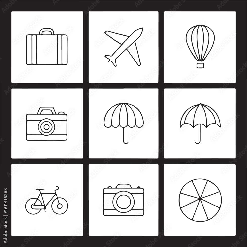 Poster abstract geometric shapes and lines with a distinct silhouette style suitable for modern graphic des
