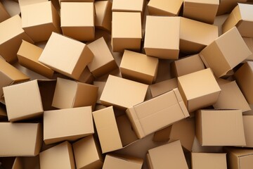 Fototapeta premium Cardboard boxes creating a texture for delivery or warehouse concepts