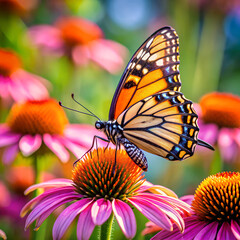 Fototapeta premium monarch butterfly on flower