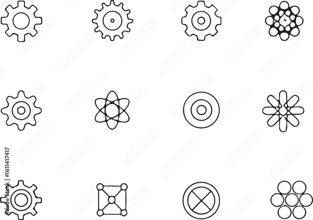 Poster abstract geometric shapes and lines in a dynamic composition silhouette